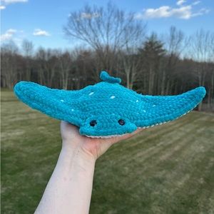 Handmade stingray plushie stuffed animal amigurumi